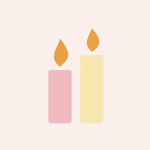 Demo candles illustration — replace with your product photograph