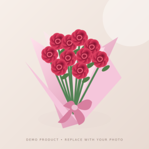 Demo flower illustration — replace with your product photograph